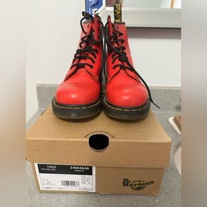 Red Doc Martens. Size 9